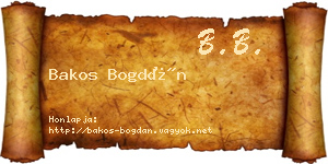 Bakos Bogdán névjegykártya